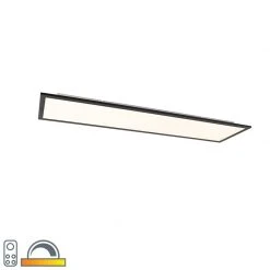 Blitzangebot 😀 QAZQA Deckenleuchte schwarz 120 cm inkl. LED mit Fernbedienung - Liv 😍