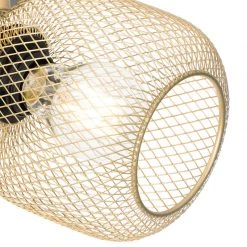 Am billigsten 🛒 QAZQA Industriespot schwarz mit goldenen 3-Lichtern - Bliss Mesh 😀 -Deckenleuchten Verkaufs-Shop 2747 104481 3