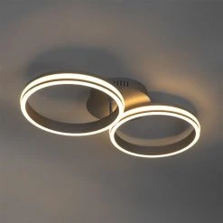 Blitzangebot 👍 QAZQA Deckenleuchte Stahl inkl. LED 3-stufig dimmbar 2-flammig - Navara 😀 -Deckenleuchten Verkaufs-Shop 2772 104001 12