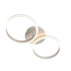 Blitzangebot 👍 QAZQA Deckenleuchte Stahl inkl. LED 3-stufig dimmbar 2-flammig - Navara 😀 -Deckenleuchten Verkaufs-Shop 2783 104001 8