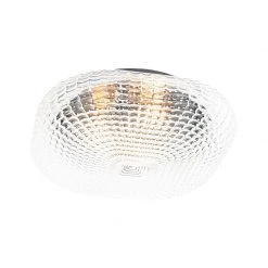 Aktion ⭐ QAZQA Klassische Deckenleuchte schwarz mit Klarglas 40 cm IP44 - Damian 🎁 -Deckenleuchten Verkaufs-Shop 2784 104983 5