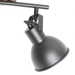 Rabatt ✨ QAZQA Industrie-Spot schwarz mit Holz neigbar 2-flammig - Tommy ✔️ -Deckenleuchten Verkaufs-Shop 2798 105644 6