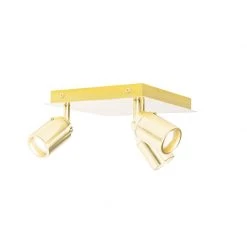 Brandneu 🌟 QAZQA Professional Moderne badkamer spot messing vierkant 3-lichts IP44 - Ducha 🧨 -Deckenleuchten Verkaufs-Shop 2803 105238 8