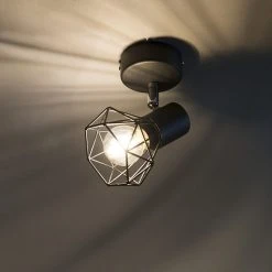 Bestes Angebot 🔔 QAZQA Art Deco Spot schwarz schwenk- und neigbar - Mosh 1 👏 -Deckenleuchten Verkaufs-Shop 2824 93944 7