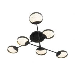 Aktion 🤩 QAZQA Deckenleuchte schwarz inkl. LED 3-Stufen dimmbar 6 Lichter - Patrick 🤩 -Deckenleuchten Verkaufs-Shop 2825 104516 7