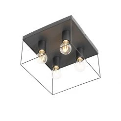 Bestes Angebot 🔔 QAZQA Minimalistische plafondlamp zwart 4-lichts vierkant - Kodi ❤️ -Deckenleuchten Verkaufs-Shop 2844 105603 5