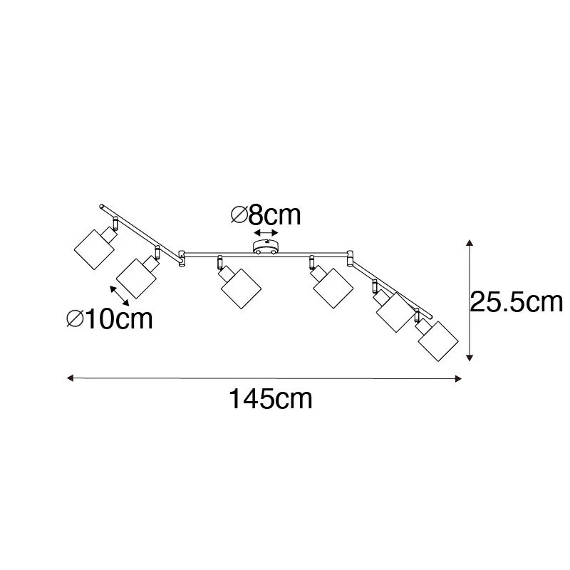 Aktion ✨ QAZQA Modernes Spotschwarz 6-Licht verstellbar - Hetta 👏 4 Aktion ✨ QAZQA Modernes Spotschwarz 6-Licht verstellbar - Hetta 👏 – Bild 4