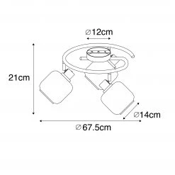 Top 10 ⭐ QAZQA Plafondspot zwart met smoke glas rond 3-lichts - Zuzanna 🛒 -Deckenleuchten Verkaufs-Shop 2863 105510 3