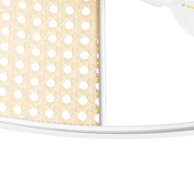 Budget 🎁 QAZQA Retro-Deckenleuchte weiß mit Rattan 40 cm - Akira 🔔 6 Budget 🎁 QAZQA Retro-Deckenleuchte weiß mit Rattan 40 cm - Akira 🔔 – Bild 6