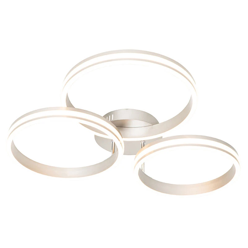 Bestes Angebot 🧨 QAZQA Deckenleuchte Stahl inkl. LED 3-Stufen dimmbar 3-Licht - Navara 🧨 2 Bestes Angebot 🧨 QAZQA Deckenleuchte Stahl inkl. LED 3-Stufen dimmbar 3-Licht - Navara 🧨 – Bild 2