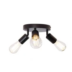 Auslauf 🛒 QAZQA Moderne Deckenleuchte schwarz 3-Licht rund - Facil 🥰 -Deckenleuchten Verkaufs-Shop 2890 102459 6