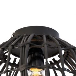 Schlussverkauf ✔️ QAZQA Ländliche Deckenlampe schwarz 30 cm - Canna 🥰 -Deckenleuchten Verkaufs-Shop 2898 104272 6