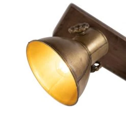 Am billigsten 🔥 QAZQA Deckenleuchte Bronze 2-Lichter mit Holz - Mangos 🌟 -Deckenleuchten Verkaufs-Shop 2905 102353 3