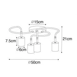 Auslauf 🔔 QAZQA Moderne plafondspot messing verstelbaar 4-lichts - Java ✔️ -Deckenleuchten Verkaufs-Shop 2929 105846 3