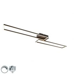 Angebote 👏 QAZQA Deckenleuchte schwarz 110 cm inkl. LED 3-Stufen dimmbar - Plazas Novo 😉