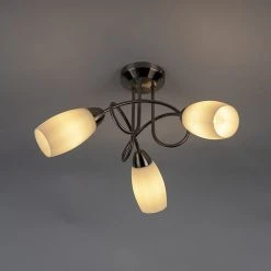 Budget ❤️ QAZQA Klassische Deckenlampe Stahl 3 Lichter - Fortress 🎁 -Deckenleuchten Verkaufs-Shop 2941 96628 9