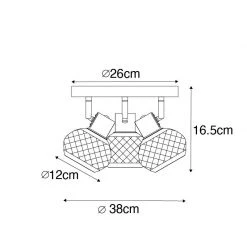 Großhandel 😍 QAZQA Modernes Punktschwarz mit Gold 3-Licht - Lucas 🌟 -Deckenleuchten Verkaufs-Shop 2946 105155 3