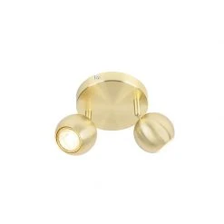 Budget 🤩 QAZQA Retro Rundstrahler Messing mit Deckenplatte 2-flammig - Gissi 👏