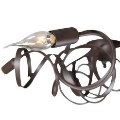 Brandneu ✔️ QAZQA Rustikale braune Deckenleuchte - Ricciolo 5 🤩 -Deckenleuchten Verkaufs-Shop 2971 90274 3