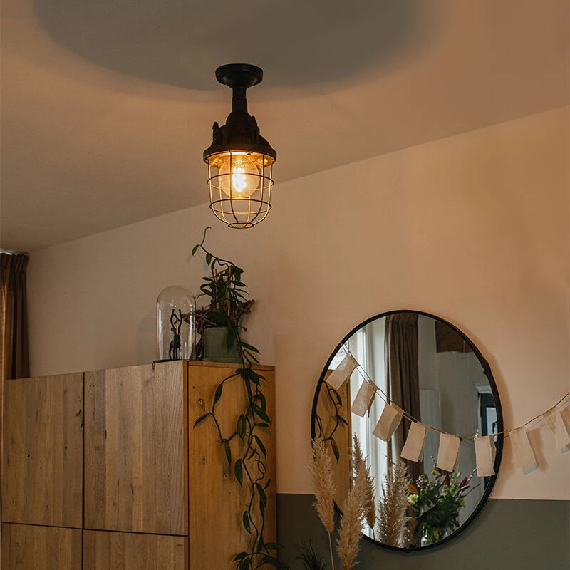 Besorgen 👏 QAZQA Industriedeckenleuchte schwarz - Cabin ⌛ 2 Besorgen 👏 QAZQA Industriedeckenleuchte schwarz - Cabin ⌛ – Bild 2