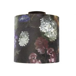 Bester Verkauf 🧨 QAZQA Deckenleuchte mit Schirm Blumen/gold 25 cm - Combi schwarz 🔥 -Deckenleuchten Verkaufs-Shop 2989 98630 5