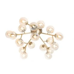 Bestes Angebot 👏 QAZQA Moderne Deckenleuchte Bronze mit Bernsteinglas 20 Lichter - Bianca 👍 -Deckenleuchten Verkaufs-Shop 3002 104770 8