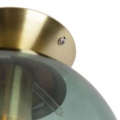 Budget 🥰 QAZQA Art Deco Deckenleuchte messing mit grünem Glaslampenschirm - Pallon ⌛ -Deckenleuchten Verkaufs-Shop 3002 97253 3