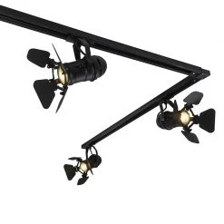 Am billigsten 🌟 QAZQA Smart railsysteem zwart 5-lichts incl. Wifi GU10 - Movie 🛒 -Deckenleuchten Verkaufs-Shop 3009 106248 5