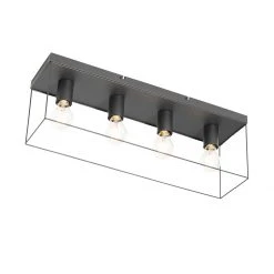 Bester Verkauf ⭐ QAZQA Minimalistische plafondlamp zwart 4-lichts - Kodi 🌟 -Deckenleuchten Verkaufs-Shop 3025 105602 5