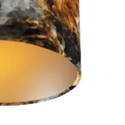 Brandneu 🤩 QAZQA Deckenleuchte schwarzer Samtschirm Blumenmuster 25 cm - Kombi 🥰 -Deckenleuchten Verkaufs-Shop 3040 104214 2