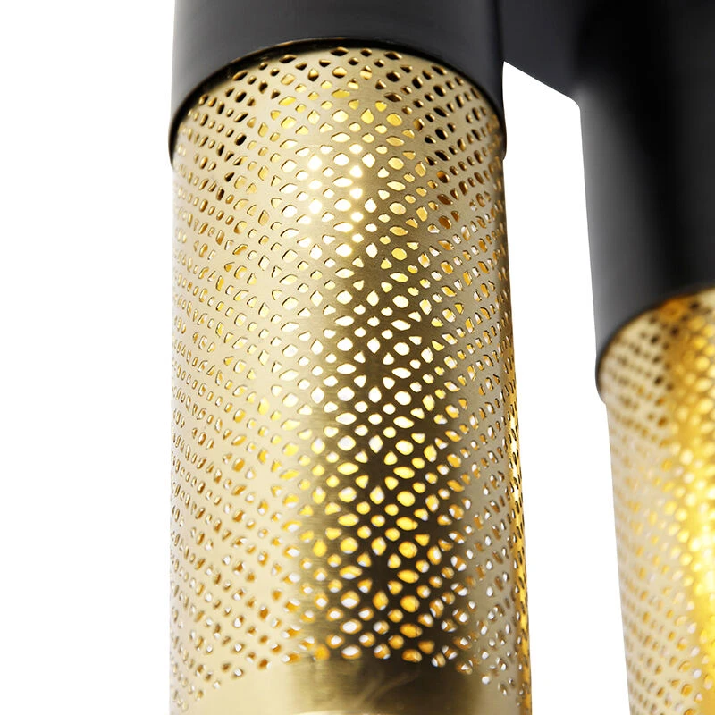 Coupon ✨ QAZQA Industrielle Deckenlampe schwarz mit Gold 2-flammig - Raspi ⌛ 3 Coupon ✨ QAZQA Industrielle Deckenlampe schwarz mit Gold 2-flammig - Raspi ⌛ – Bild 3