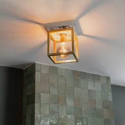 Großhandel 🎁 QAZQA Industrielle Deckenlampe Gold mit Marmor - Cage 🔔