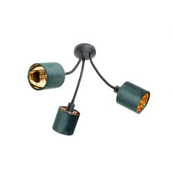 Billig 🔥 QAZQA Moderne Deckenleuchte schwarz mit Schirm grün 3-flammig - Merwe 🌟 -Deckenleuchten Verkaufs-Shop 3095 104942 12