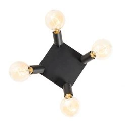 Billig 💯 QAZQA Moderne spot zwart vierkant 4-lichts - Facil 🔥 -Deckenleuchten Verkaufs-Shop 3122 105781 7