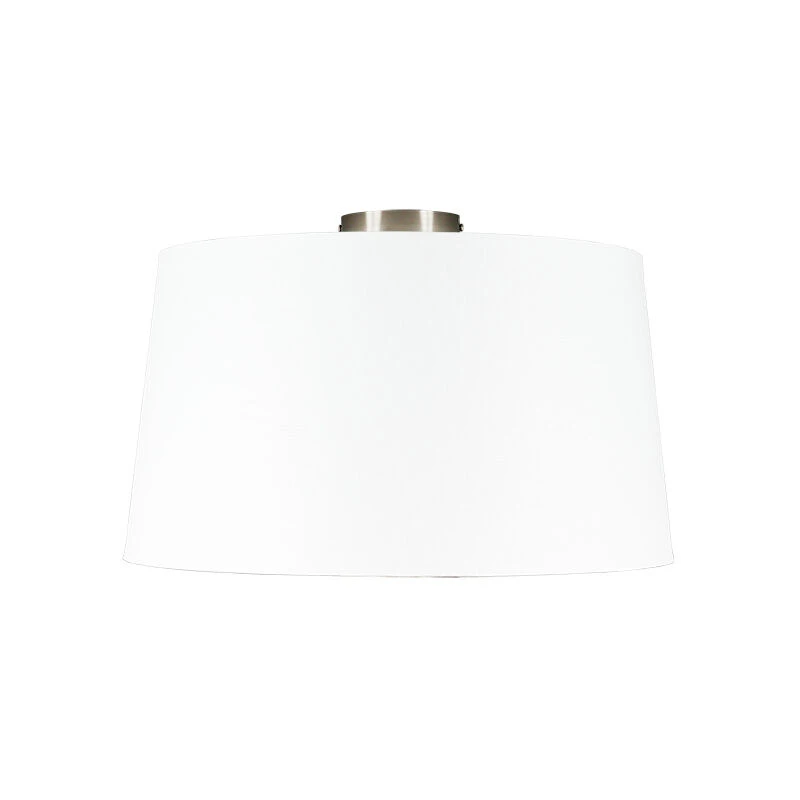 Billig ✨ QAZQA Moderne Deckenleuchte Stahl mit weißem Schirm 45 cm - Combi 👍 1 Billig ✨ QAZQA Moderne Deckenleuchte Stahl mit weißem Schirm 45 cm - Combi 👍