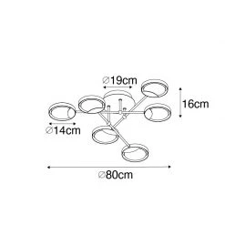 Aktion 🤩 QAZQA Deckenleuchte schwarz inkl. LED 3-Stufen dimmbar 6 Lichter - Patrick 🤩 -Deckenleuchten Verkaufs-Shop 3126 104516 4