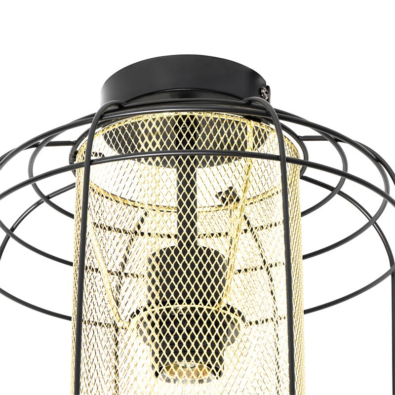 Am billigsten 🥰 QAZQA Design-Deckenleuchte schwarz mit Gold - Gaze 👍 7 Am billigsten 🥰 QAZQA Design-Deckenleuchte schwarz mit Gold - Gaze 👍 – Bild 7