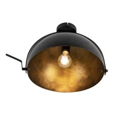 Bestes Angebot 🌟 QAZQA Industriedeckenleuchte schwarz mit Goldkipp - Magna 😉 -Deckenleuchten Verkaufs-Shop 3169 97586 6