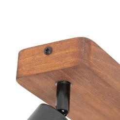 Coupon ⌛ QAZQA Industriële spot zwart met hout 2-lichts - Kristina 🌟 -Deckenleuchten Verkaufs-Shop 3187 105634 5