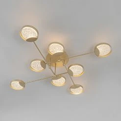 Top 10 🤩 QAZQA Deckenleuchte Gold inkl. LED 3-Stufen dimmbar 8 Lichter - Patrick ⭐ -Deckenleuchten Verkaufs-Shop 3196 104519 12