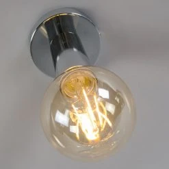 Aktion ❤️ QAZQA Moderne Deckenleuchte Chrom - Facil 1 ❤️ -Deckenleuchten Verkaufs-Shop 3219 92426 5