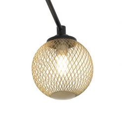 Coupon 🌟 QAZQA Moderne Deckenleuchte schwarz mit goldenen 8 Lichtern - Athens Wire ❤️ -Deckenleuchten Verkaufs-Shop 3225 103145 3