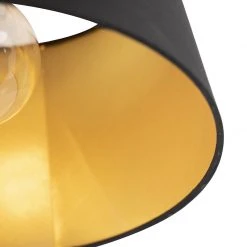 Beste Bewertungen von 🎁 QAZQA Deckenleuchte mit Baumwollschirm schwarz mit Gold 32 cm - Combi schwarz 🌟 -Deckenleuchten Verkaufs-Shop 3229 98618 2