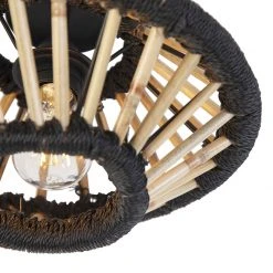 Schlussverkauf 🔥 QAZQA Ländliche Deckenleuchte Bambus mit Schwarz 30 cm - Evalin 🥰 -Deckenleuchten Verkaufs-Shop 3232 105081 5