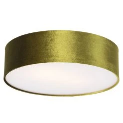 Auslauf 🥰 QAZQA Plafondlamp groen 40 cm met gouden binnenkant - Drum 👏