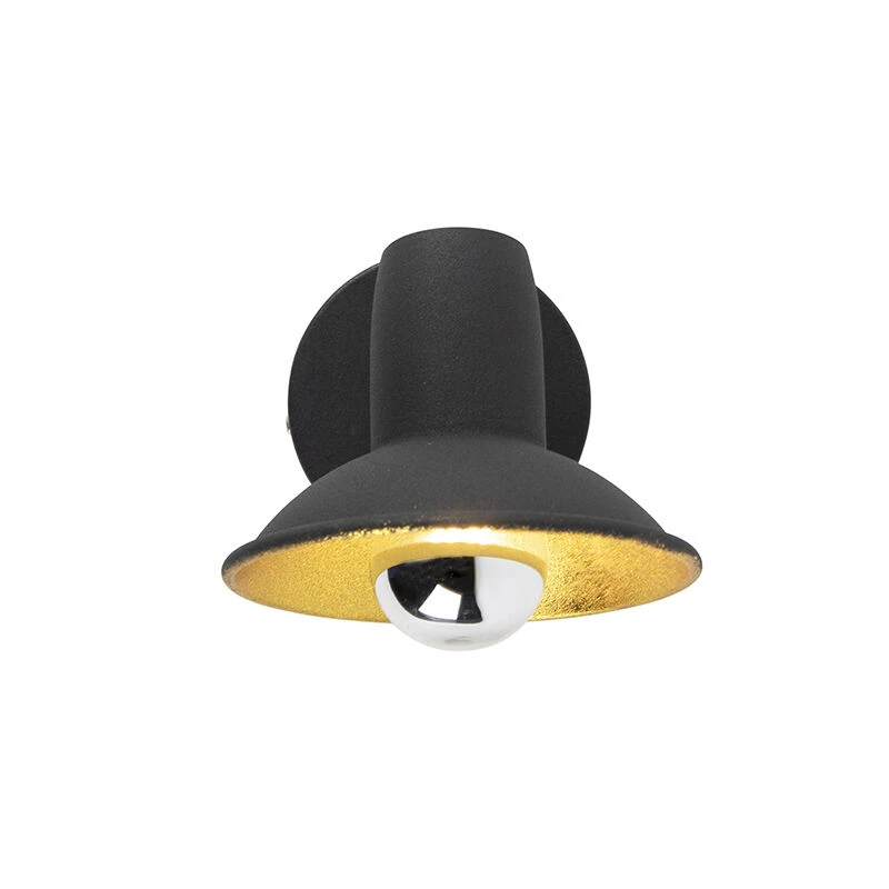 Am billigsten ⭐ QAZQA Design Wand- und Deckenstrahler schwarz mit Gold 1-Licht - Avril 🔔 10 Am billigsten ⭐ QAZQA Design Wand- und Deckenstrahler schwarz mit Gold 1-Licht - Avril 🔔 – Bild 10