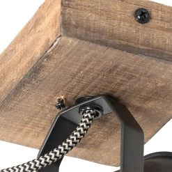 Bestes Angebot ✔️ QAZQA Ländlicher Fleck schwarz mit Holz - Jelle 🧨 -Deckenleuchten Verkaufs-Shop 3333 103992 3