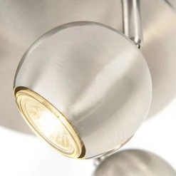 Blitzangebot ✔️ QAZQA Retro Rundstrahler Stahl mit 3-flammiger Deckenplatte - Gissi 😉 -Deckenleuchten Verkaufs-Shop 3349 96505 2