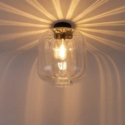 Auslauf 😉 QAZQA Design Deckenleuchte schwarz mit klarem Glas - Qara 🌟 22 Auslauf 😉 QAZQA Design Deckenleuchte schwarz mit klarem Glas - Qara 🌟 -Deckenleuchten Verkaufs-Shop 3351 102207 10