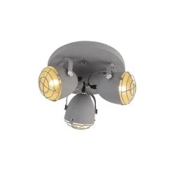 Top 10 👏 QAZQA Industrieller verstellbarer 3er-Spot grau Betonoptik - Rebus ✨